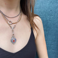 Colorful Enameled Silver Football Medal Fob