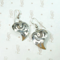 Sweet Heart Silver Shadow Box Earrings