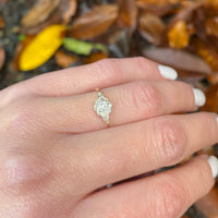 Flowery Navette OMC Diamond Ring in 18ct & Platinum