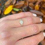Flowery Navette OMC Diamond Ring in 18ct & Platinum