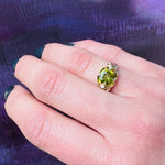 Lush Peridot in Shapely Gold Ring