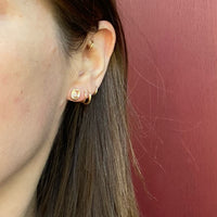 Peachy Imperial Topaz Recycled Gold Stud Earrings