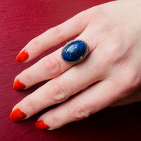 Stunning Lapis Cocktail Ring in Luxe 18k Gold