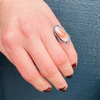 Sunset Abalone in Edwardian Sterling Ring