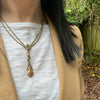 Gold Filled Married Chain with Agate Slide & Hook