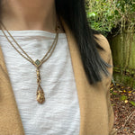 Gold Filled Married Chain with Agate Slide & Hook