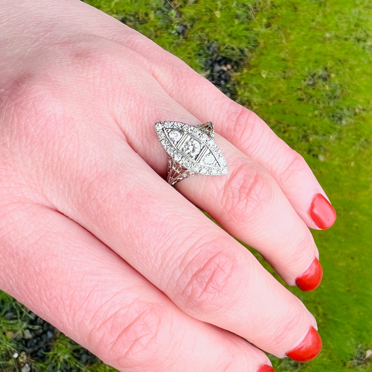 Marquis Diamond Covered Filigree Beauty