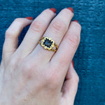 Exquisite 18k Gold and Enamel Early Victorian Mourning Ring