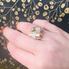 Gorgeous Retro Scrolled Diamond & Gold Ring