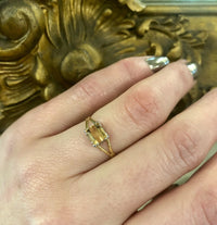 Georgian-Inspired Imperial Topaz Ring in Platinum and 18k Gold