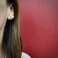 Art Deco Gold Filigree Diamond Studs