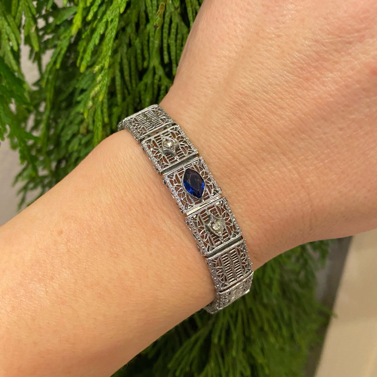 Detailed Chrome Filigree Deco Bracelet