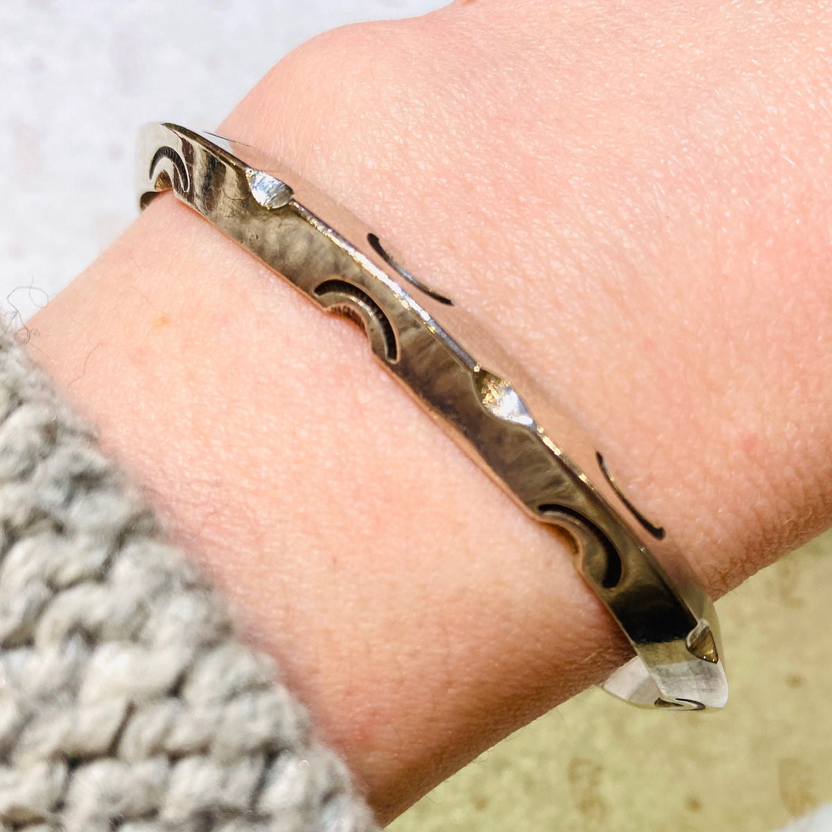 Cool Slim Native American Sterling Cuff