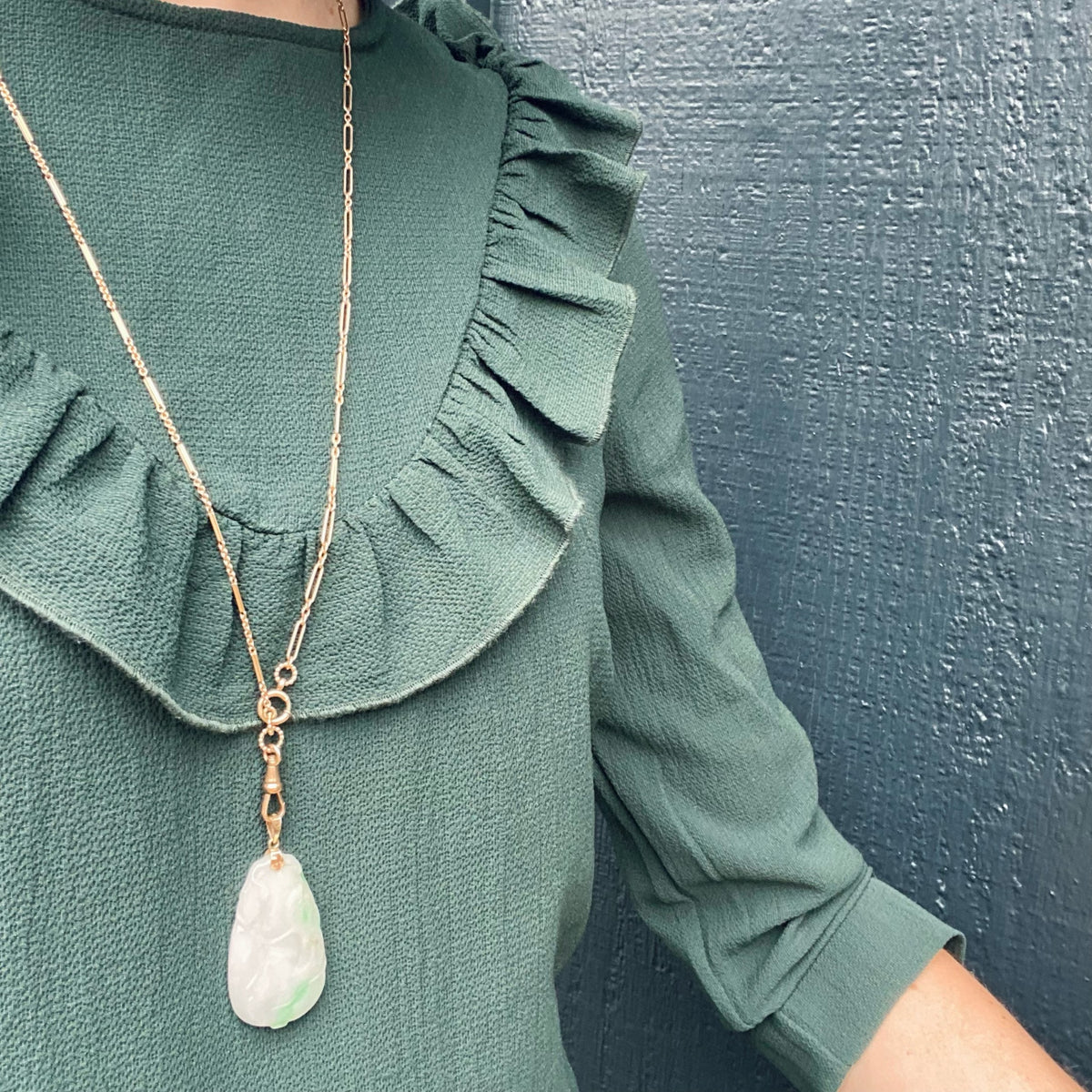 Lavender and Apple Green Jade Pendant