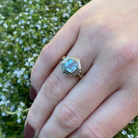 March Birthstone 1920s Aquamarine Solitaire Ring