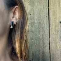 Onyx in Sterling Silver Hinged Earrings