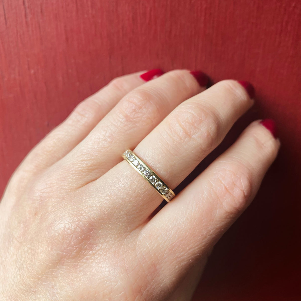 Gold Channel Set Diamond Eternity Band