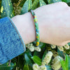 Green Cloisonné Bangle with Flowers