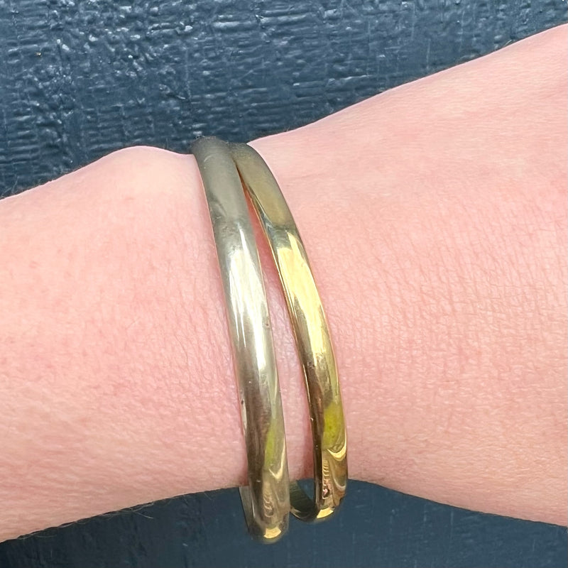 Pair of Two Tone Plated Bangle Bracelets