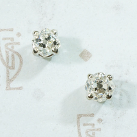 cushion old mine cut diamonds in recycled 14k white gold recycled settings 1.01tcw the perfect diamond studs