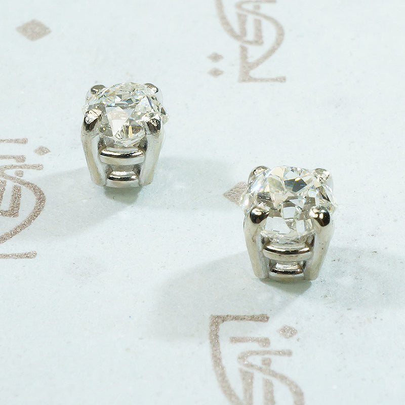 Cushion Old Mine Cut Diamond Studs