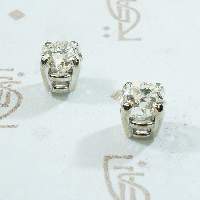 Cushion Old Mine Cut Diamond Studs