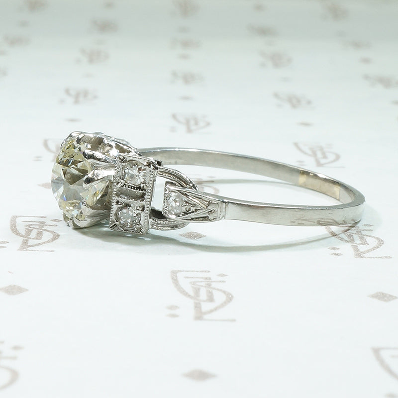 Lovely and Unique Old Euro Diamond Engagement Ring