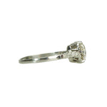 Light Brown Old Euro Diamond Platinum Edwardian Engagement Ring - Gem Set Love