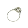 Light Brown Old Euro Diamond Platinum Edwardian Engagement Ring - Gem Set Love