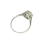 Light Brown Old Euro Diamond Platinum Edwardian Engagement Ring - Gem Set Love