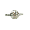 Light Brown Old Euro Diamond Platinum Edwardian Engagement Ring - Gem Set Love