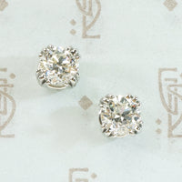 Brilliant Vintage Diamond Platinum Studs 1.49tcw