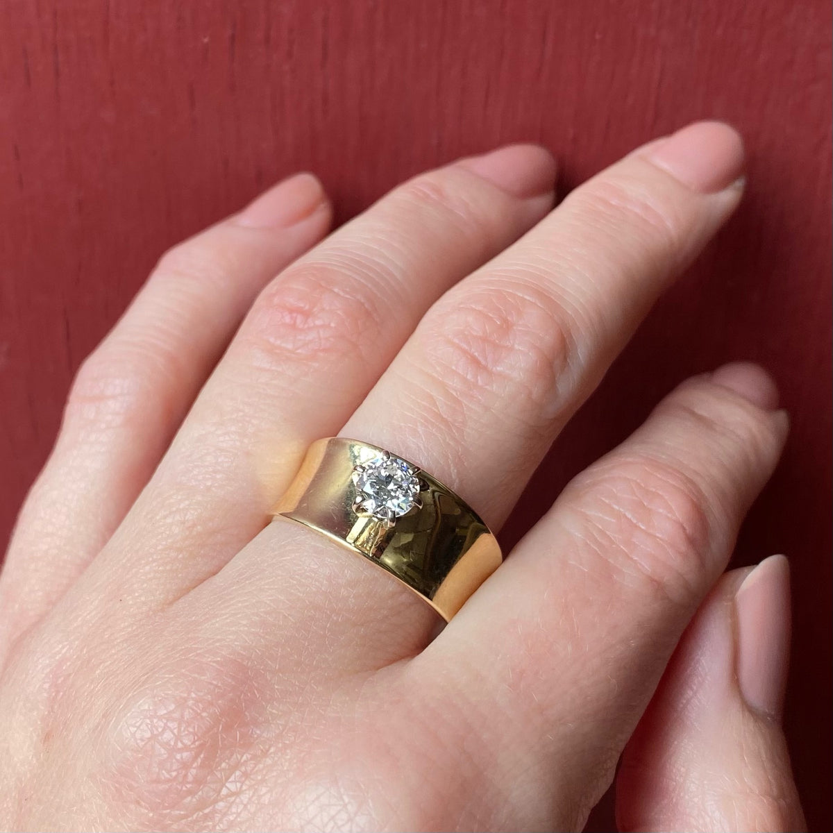 Bold Gold 1970's Engagement Ring
