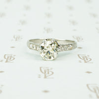 1.09 carat old euro diamond engagement ring