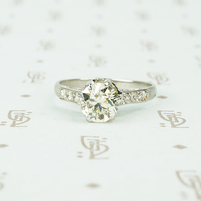 1.09 carat old euro diamond engagement ring