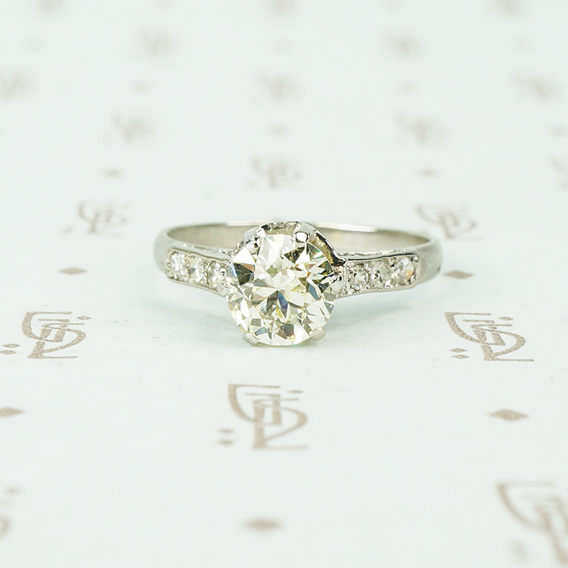 1.09 carat old euro diamond engagement ring