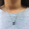 Platinum Retro Aquamarine and Diamond Necklace