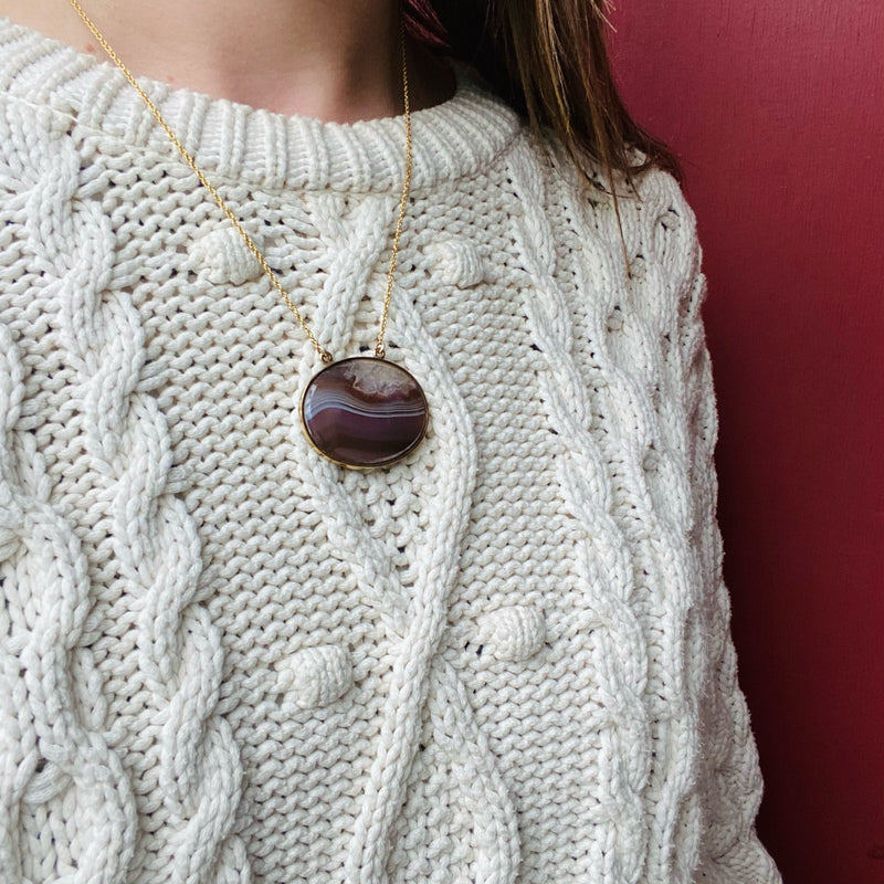 Exquisite Picture Agate Georgian Pendant