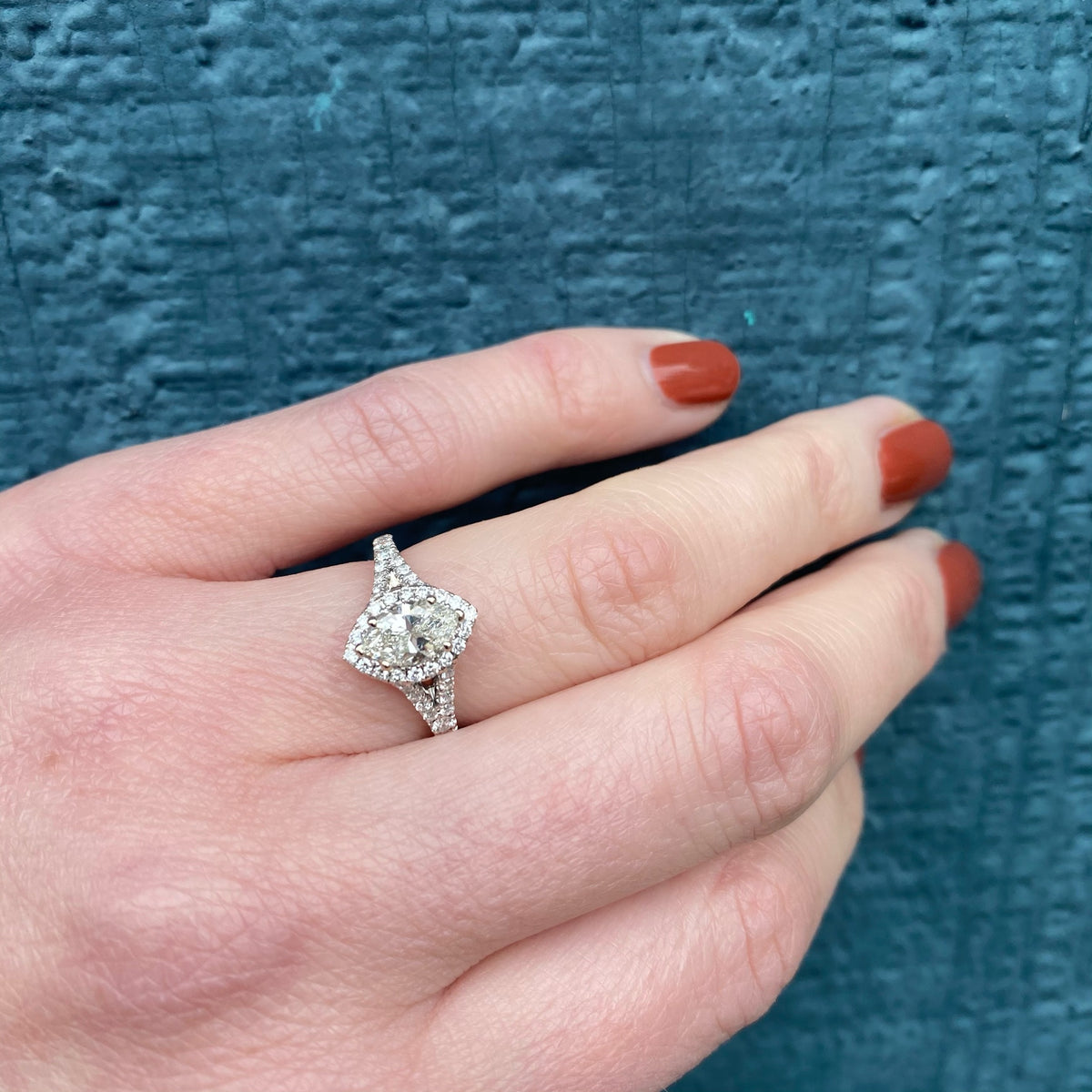 Estate Marquise Cut Diamond Engagement Ring