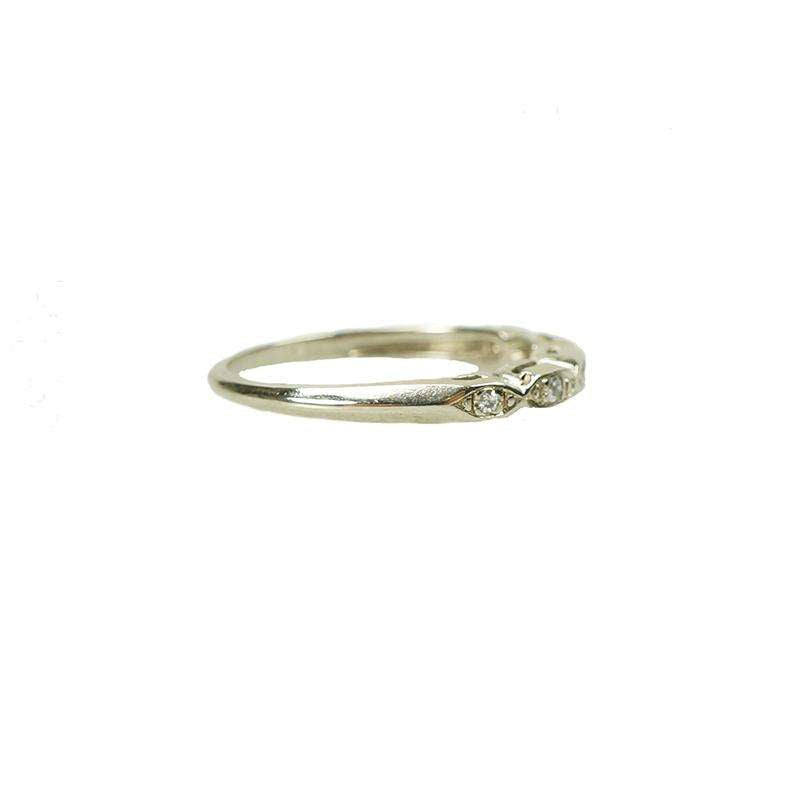 Vintage Marquis Shape White Gold Diamond Band