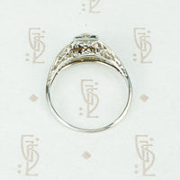 Art Deco Filigree OEC Diamond Engagement Ring