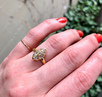 Petite Navette Ring with Rosecut Diamonds