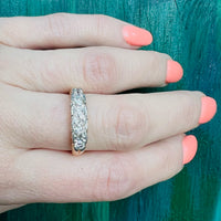 Splendid English Old Mine Diamond Platinum & 18ct Band