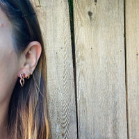 Vintage Rosy Chain Link Earrings
