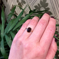 Oval Rose Cut Garnet Solitaire by GSL