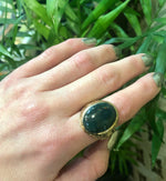 Large Bloodstone and Gold Ring London 1867