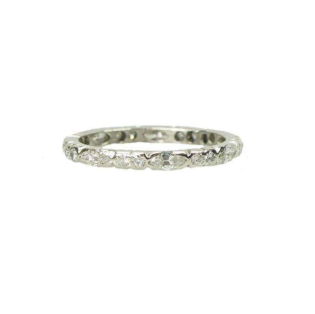 Unusual Vintage Platinum Eternity Band set with Marquis Diamonds