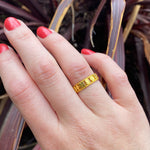 Luxe 22k Open Work Band with Chinese "Happiness"