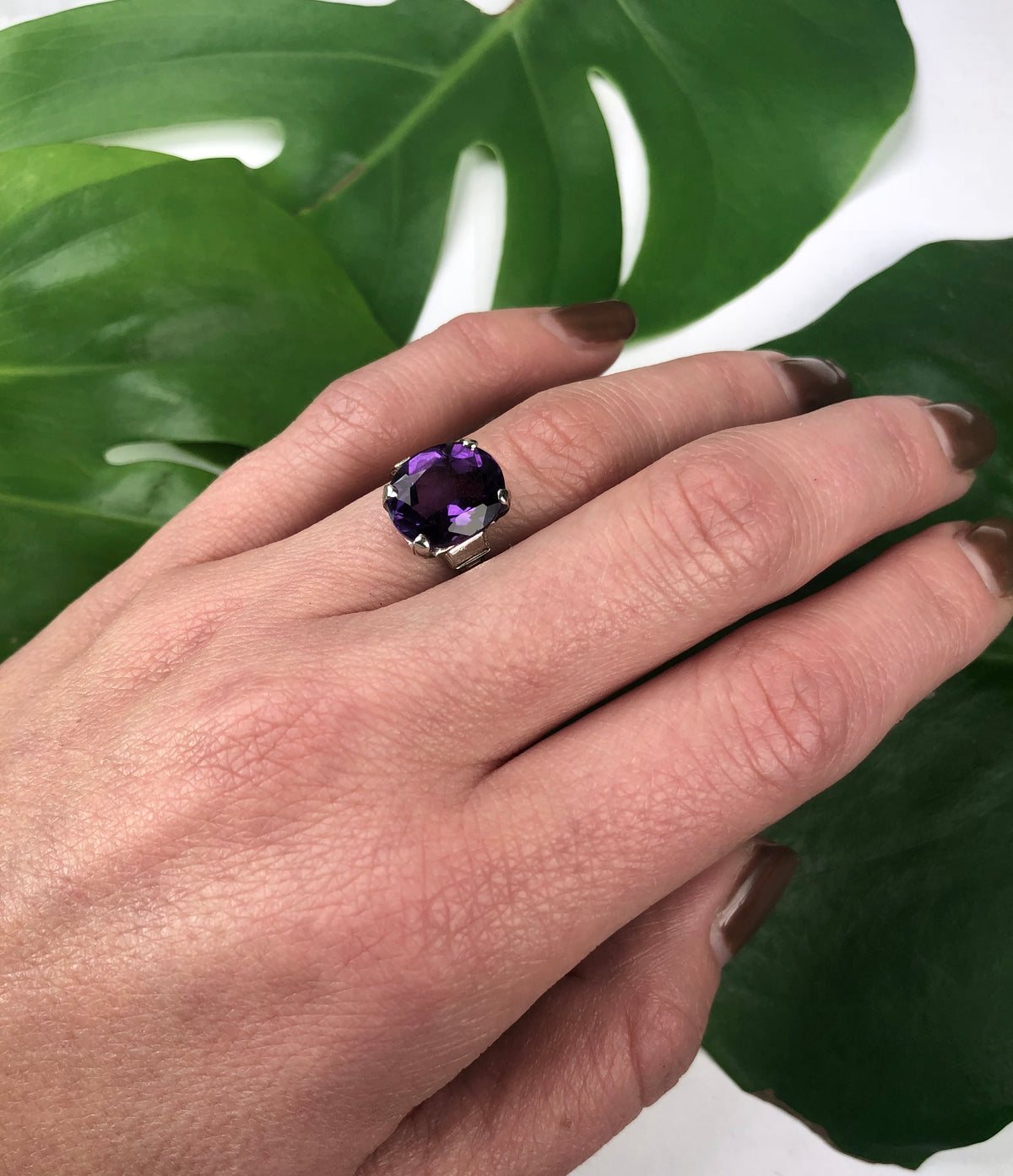 Art Deco White Gold and Amethyst Ring