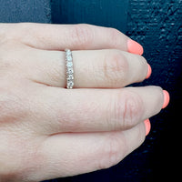 Slim Sparkling Diamond White Gold Wedding Band